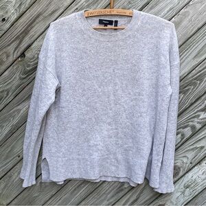Theory Light Gray Knit Sweater Womens Medium 100% Cashmere READ